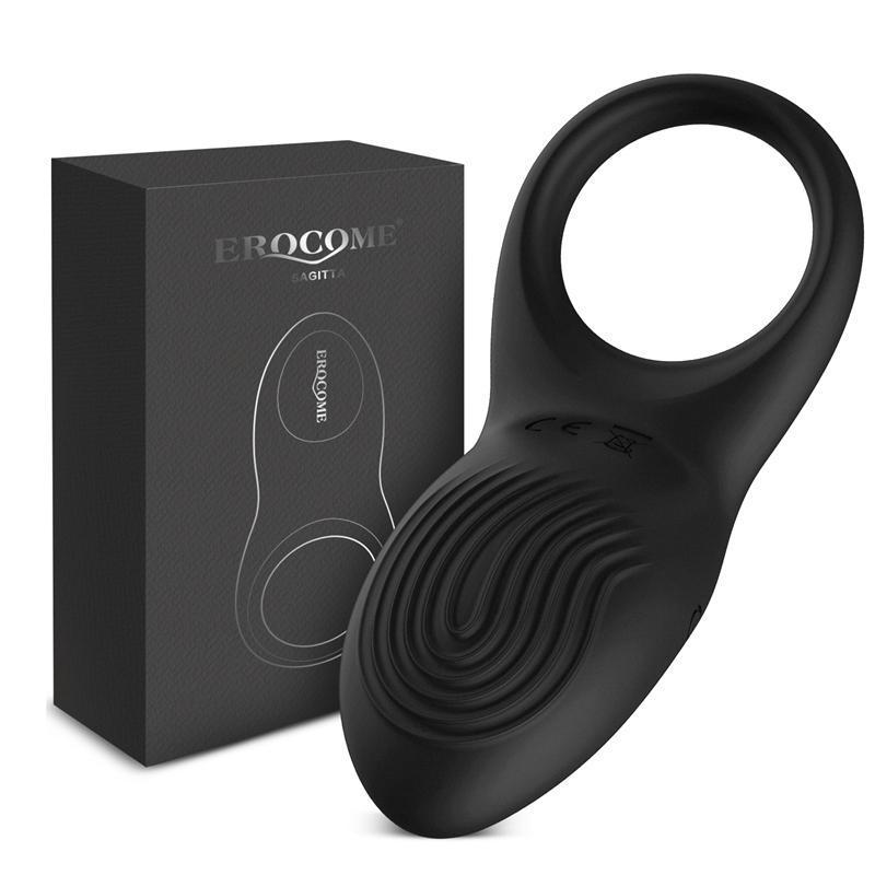 Erocome - Sagitta Rechargeable Silicone Cock Ring (Black) -  Silicone Cock Ring (Vibration) Rechargeable  Durio.sg