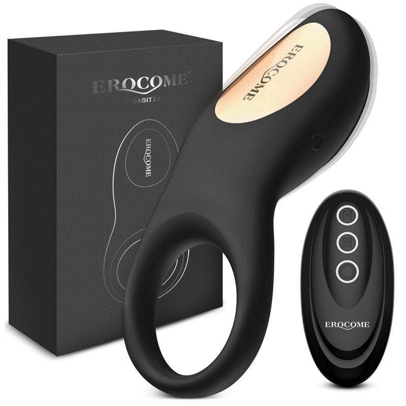 Erocome - Sagitta Remote Control Rechargeable Silicone Cock Ring (Black) -  Remote Control Cock Ring (Vibration) Rechargeable  Durio.sg