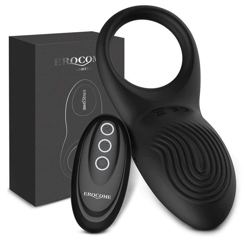 Erocome - Sagitta Remote Control Rechargeable Silicone Cock Ring (Black) -  Remote Control Cock Ring (Vibration) Rechargeable  Durio.sg