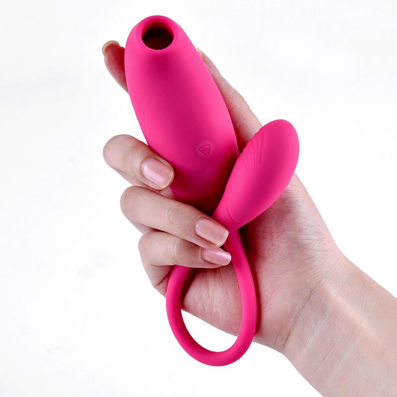 Erocome - Tucana Dual Clitoral Air Stimulator with Bullet (Deep Rose) -  Clit Massager (Vibration) Rechargeable  Durio.sg