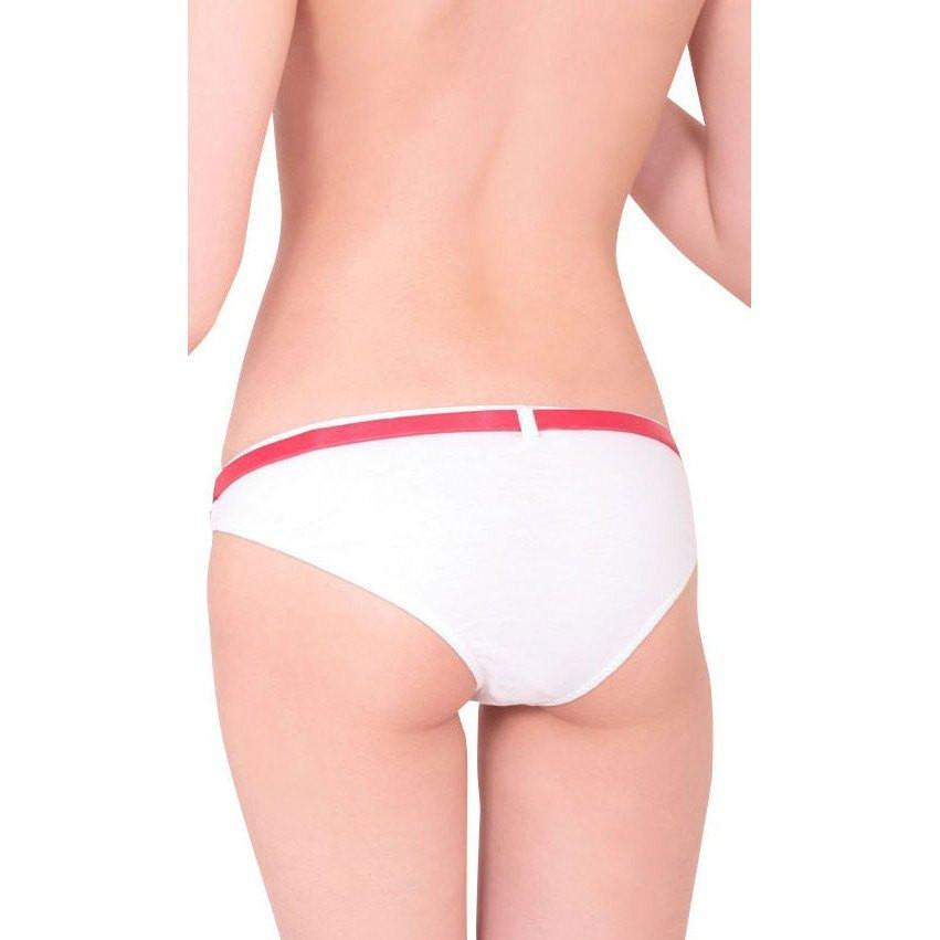 Erox - Red Ribbon Panties With Belt (White) -  Lingerie (Non Vibration)  Durio.sg