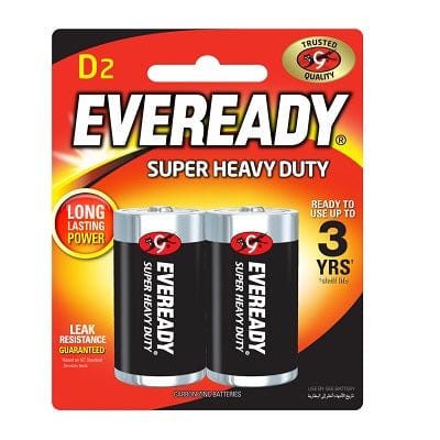 Eveready - Super Heavy Duty M1250 Battery Pack of 2 D2 -  Battery  Durio.sg
