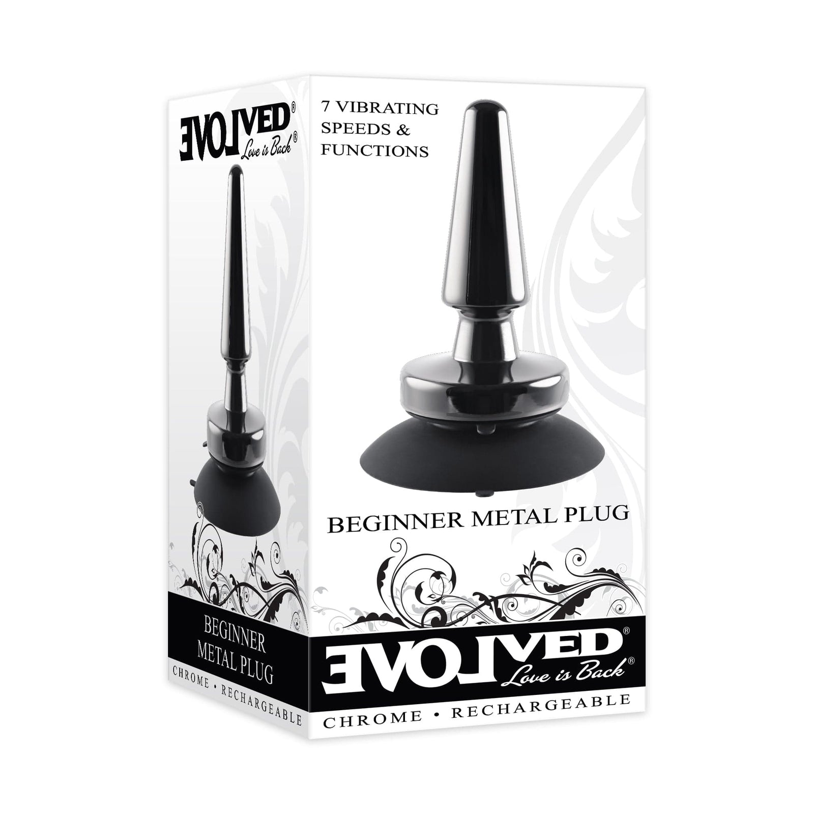 Evolved - Beginners Vibrating Metal Anal Plug with Suction Cup (Black) -  Metal Anal Plug (Vibration) Rechargeable  Durio.sg