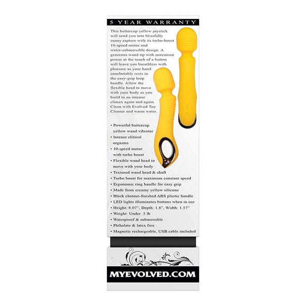 Evolved - Buttercup Silicone Rechargeable Wand Massager (Yellow) -  Wand Massagers (Vibration) Rechargeable  Durio.sg