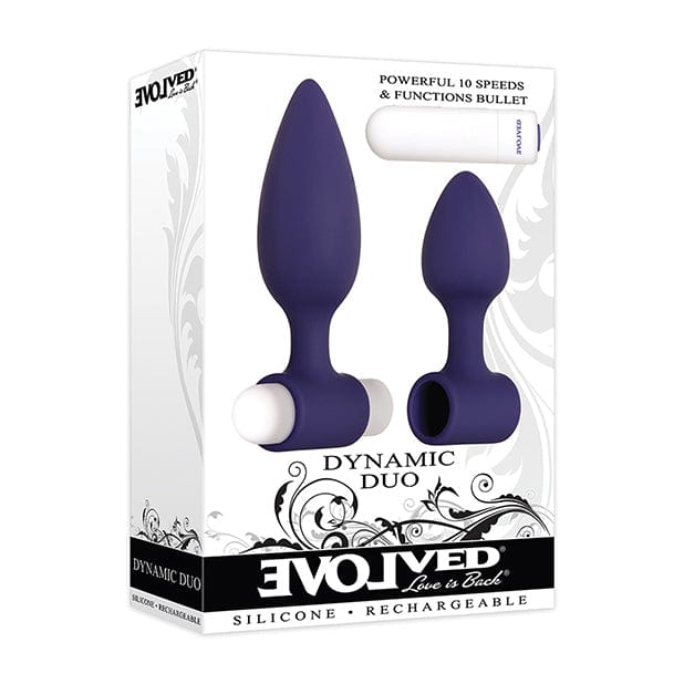 Evolved - Dynamic Duo Rechargeable Bullet Anal Plug (Purple/White) -  Anal Plug (Vibration) Rechargeable  Durio.sg