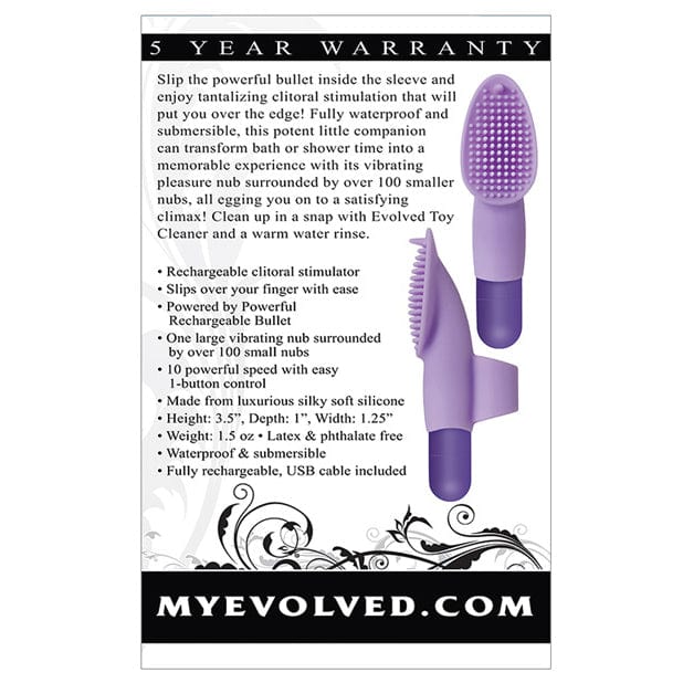 Evolved - Fingerific Rechargeable Bullet Vibrator Clitoral Massager (Purple) -  Clit Massager (Vibration) Rechargeable  Durio.sg