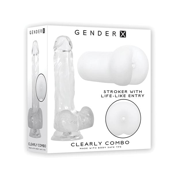 Evolved - Gender X Clearly Combo Realistic Dildo with Ass Stroker Masturbator Set (Clear) -  Masturbator Gay Value Pack  Durio.sg