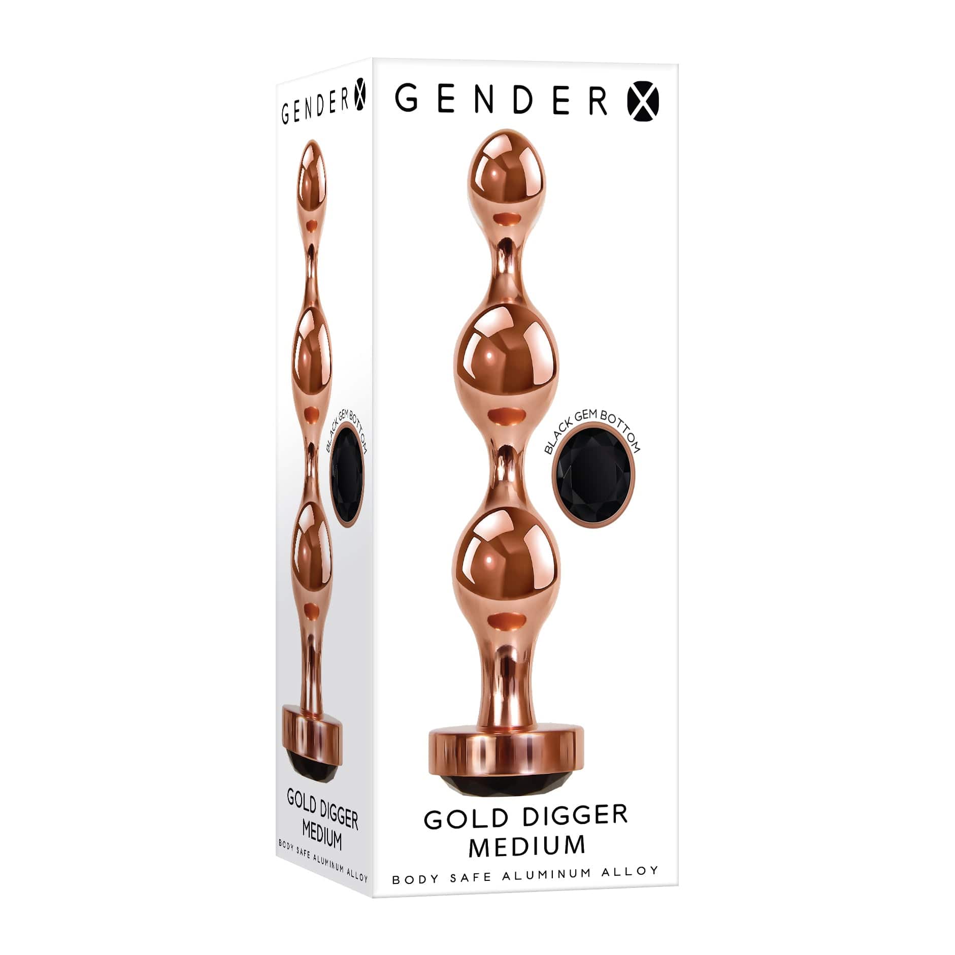 Evolved - Gender X Gold Digger Anal Beads Medium (Gold) -  Anal Beads (Non Vibration)  Durio.sg