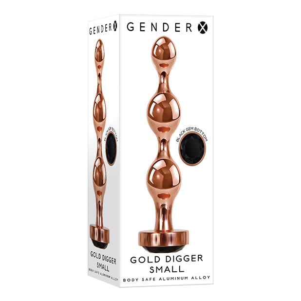 Evolved - Gender X Gold Digger Anal Beads Small (Rose Gold/Black) -  Anal Beads (Non Vibration)  Durio.sg