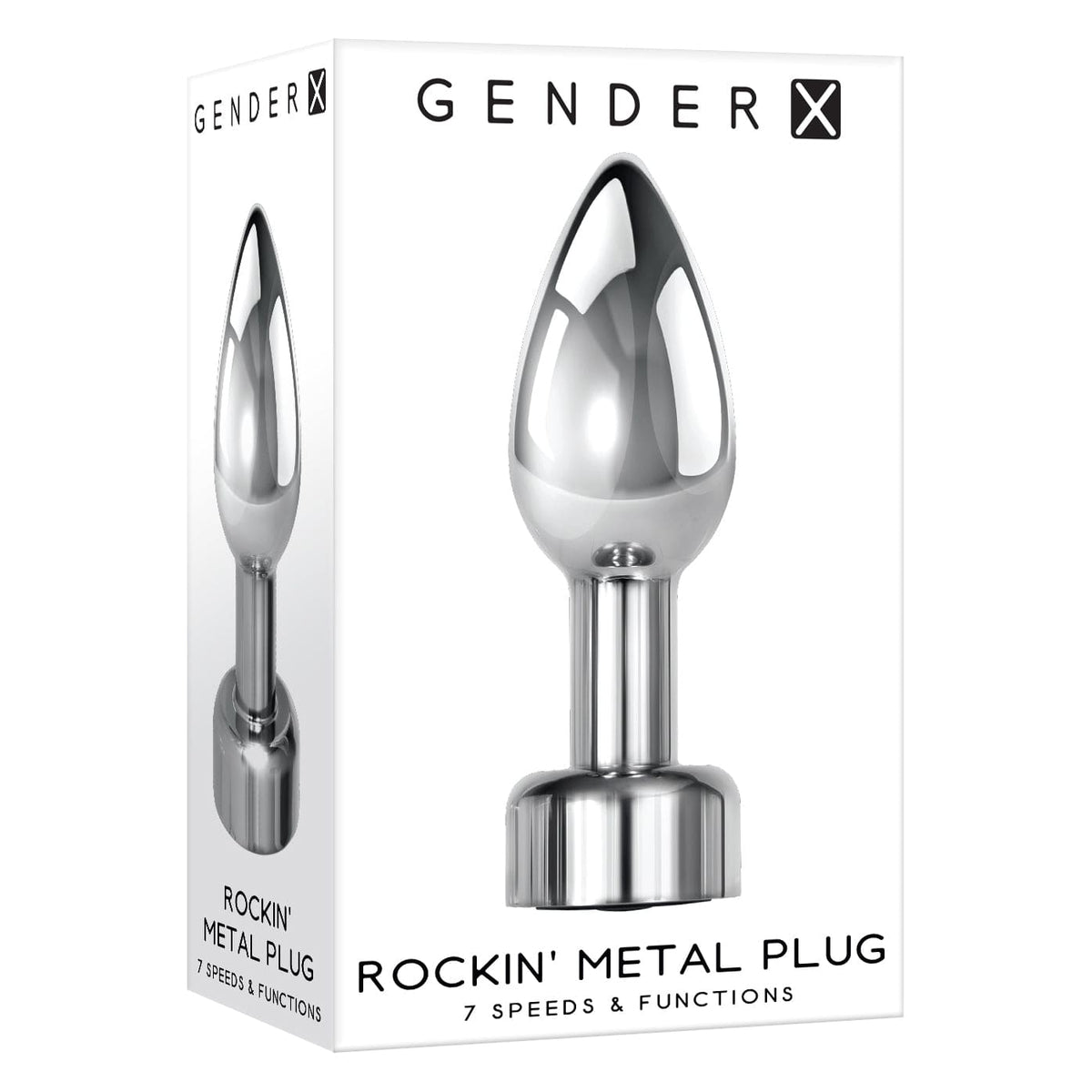 Evolved - Gender X Rockin Vibrating Metal Anal Plug (Silver) -  Metal Anal Plug (Vibration) Rechargeable  Durio.sg