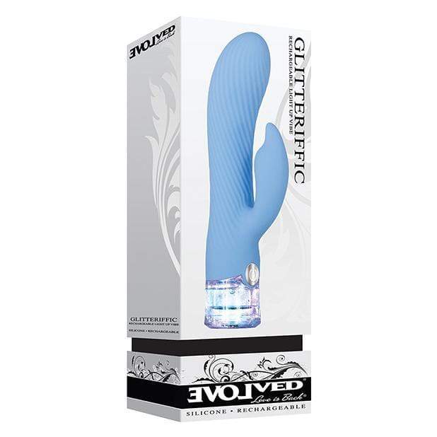 Evolved - Glitteriffic Rechargeable Rabbit Vibrator (Blue) -  Rabbit Dildo (Vibration) Rechargeable  Durio.sg