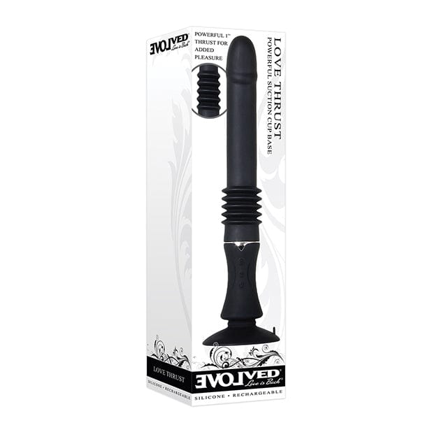 Evolved - Love Thrust Powerful Suction Cup Sex Machine Thrusting Dildo (Black) -  G Spot Dildo (Vibration) Rechargeable  Durio.sg