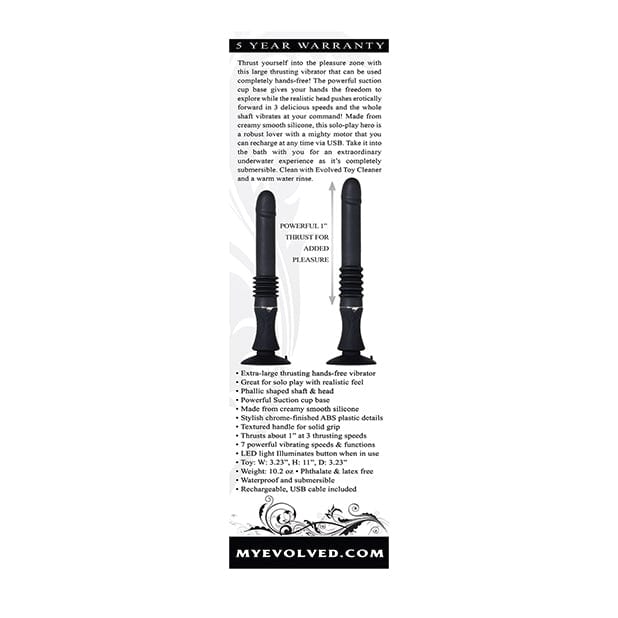 Evolved - Love Thrust Powerful Suction Cup Sex Machine Thrusting Dildo (Black) -  G Spot Dildo (Vibration) Rechargeable  Durio.sg