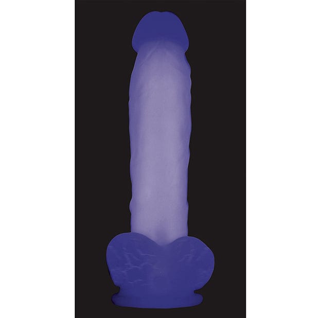 Evolved - Luminous Grow in the Dark Realistic Dildo with Balls 8" (Purple) -  Realistic Dildo with suction cup (Non Vibration)  Durio.sg