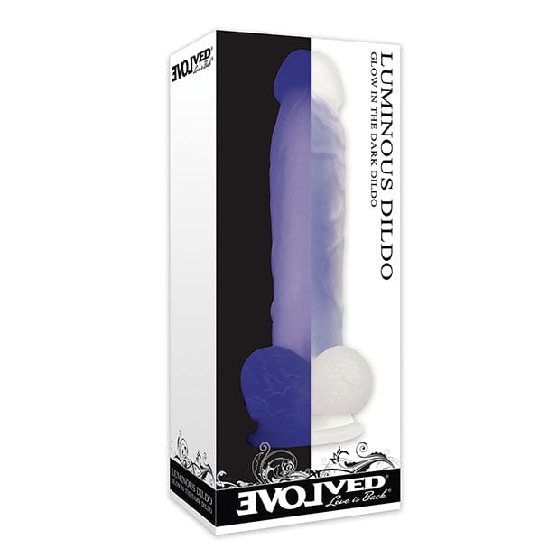 Evolved - Luminous Grow in the Dark Realistic Dildo with Balls 8" (Purple) -  Realistic Dildo with suction cup (Non Vibration)  Durio.sg