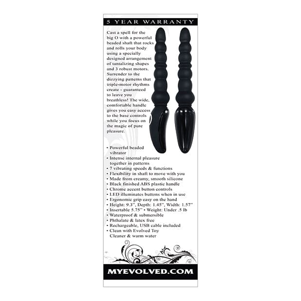 Evolved - Magic Stick Beaded Vibrator Anal Beads (Black) -  Anal Beads (Vibration) Rechargeable  Durio.sg