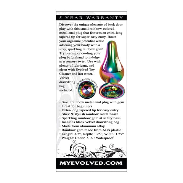 Evolved - Rainbow Metal Anal Plug Small (Silver) -  Metal Anal Plug (Non Vibration)  Durio.sg