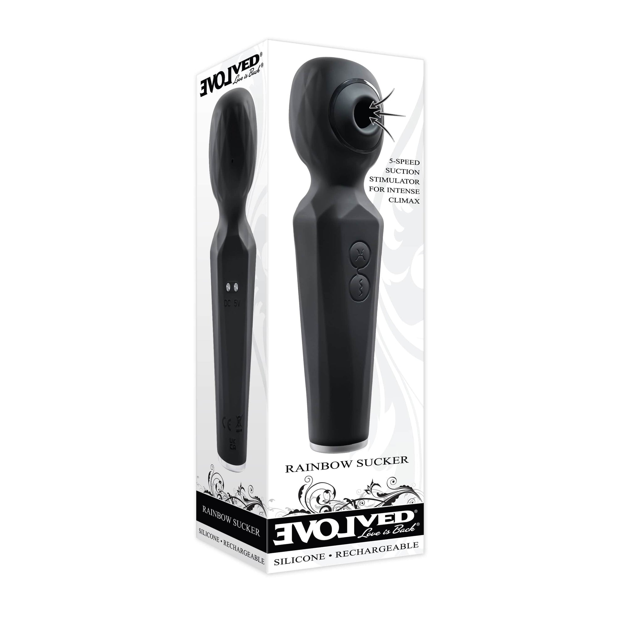 Evolved - Rainbow Sukcer Clit Massager (Black) -  Clit Massager (Vibration) Rechargeable  Durio.sg