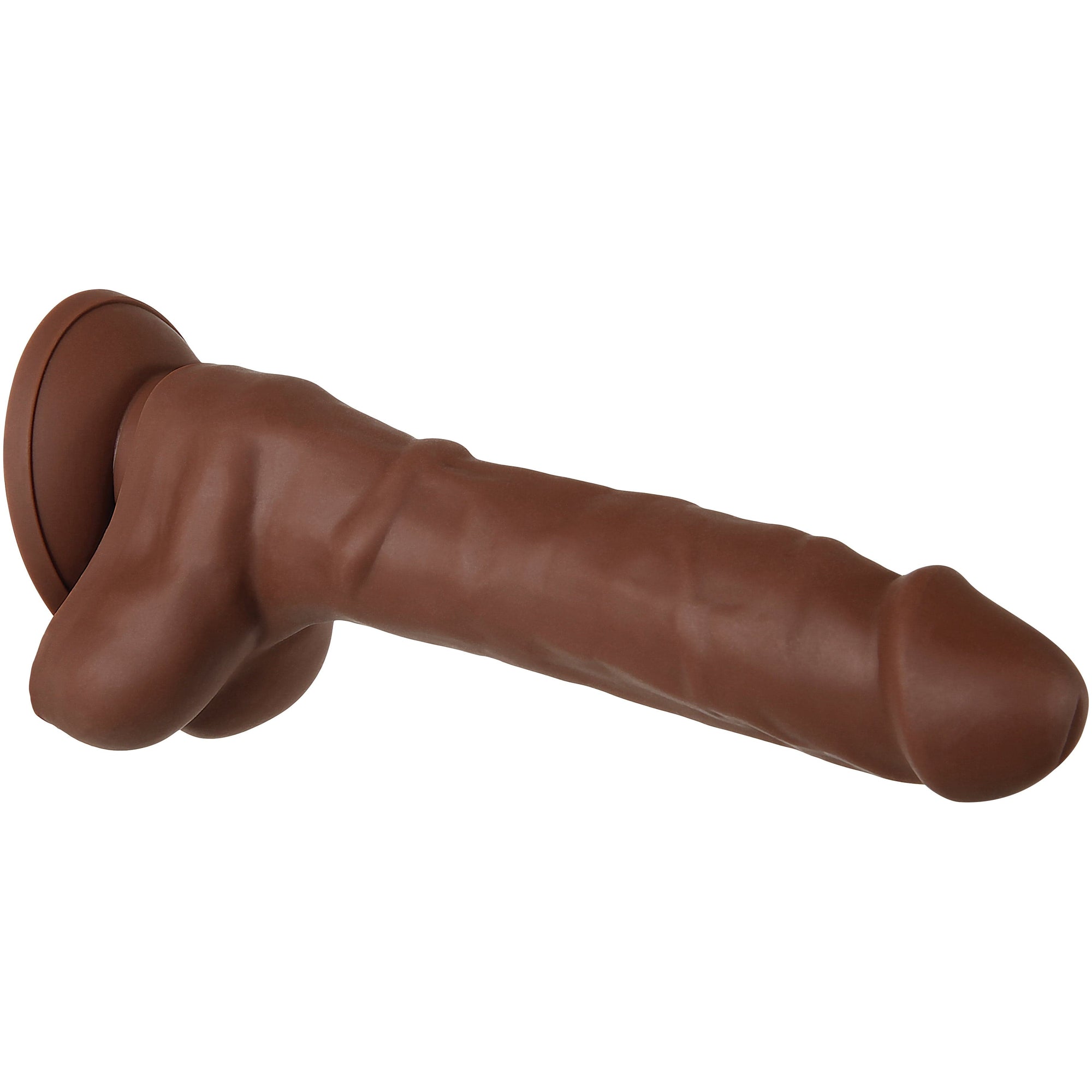 Evolved - Real Supple Silicone Posable Realistic Dildo 8" (Brown) -  Realistic Dildo with suction cup (Non Vibration)  Durio.sg