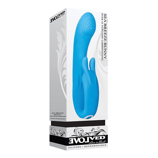Evolved - Sea Breeze Bunny Rechargeable Dual Stimulator Rabbit Vibrator (Blue) -  Rabbit Dildo (Vibration) Rechargeable  Durio.sg
