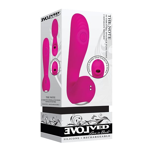 Evolved - The Note Thumping Licking Vibe G Spot Clit Massager (Pink) -  G Spot Dildo (Vibration) Rechargeable  Durio.sg