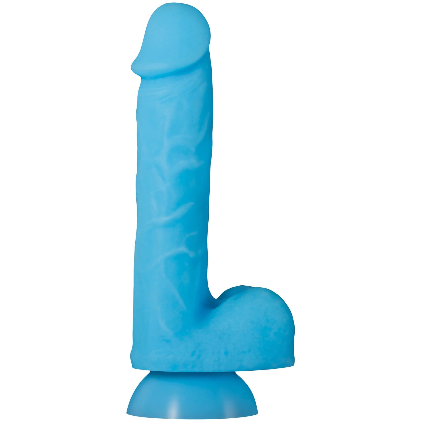 Evolved - Touch and Glow Glow in The Dark Silicone Dildo 8" (Blue) -  Realistic Dildo with suction cup (Non Vibration)  Durio.sg
