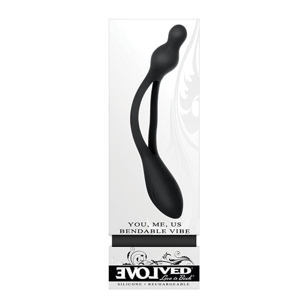Evolved - You Me Us Bendable Vibe Silicone Flexibe Vibrator (Black) -  G Spot Dildo (Vibration) Rechargeable  Durio.sg