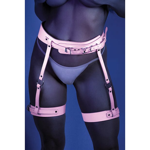 Fantasy Lingerie - Glow Strapped In Glow in the Dark Leg Harness O/S (Light Pink) -  BDSM (Others)  Durio.sg