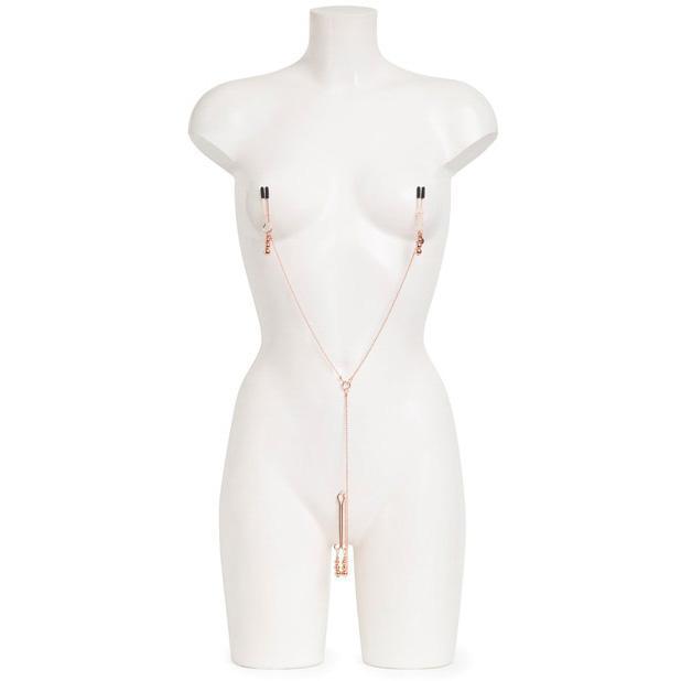 Fifty Shades Freed - All Sensation Nipple & Clitoral Chain (Gold) -  Nipple Clamps (Non Vibration)  Durio.sg