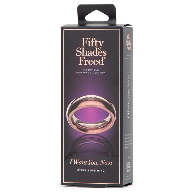 Fifty Shades Freed - I Want You Now Steel Love Ring (Gold) -  Metal Cock Ring (Non Vibration)  Durio.sg