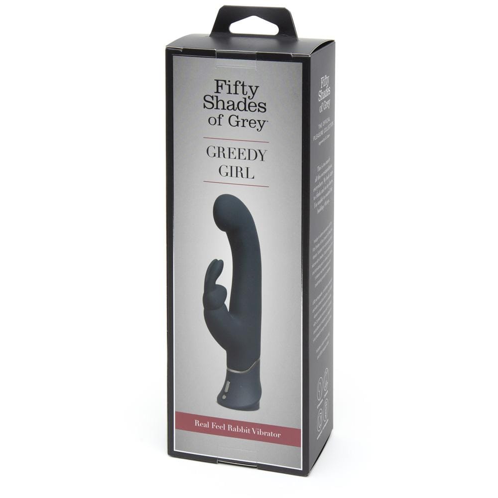 Fifty Shades of Grey - Greedy Girl Real Feel Rabbit Vibrator (Grey) -  Rabbit Dildo (Vibration) Rechargeable  Durio.sg