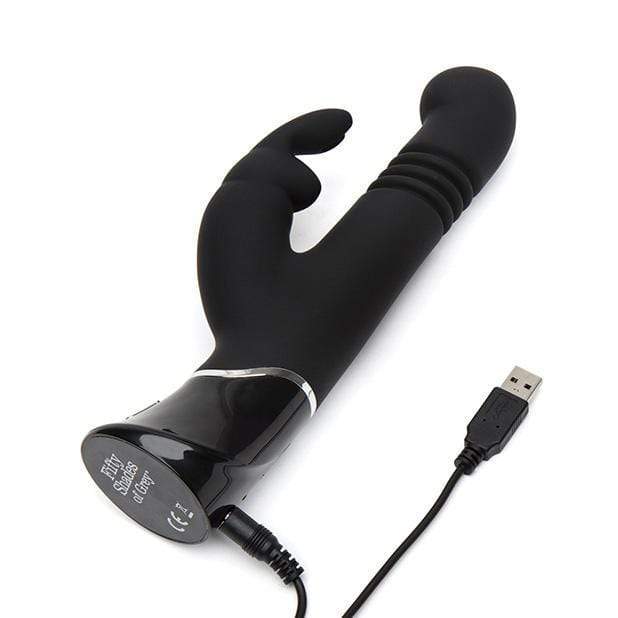 Fifty Shades of Grey - Greedy Girl Rechargeable Thrusting G Spot Rabbit Vibrator (Black) -  Rabbit Dildo (Vibration) Rechargeable  Durio.sg