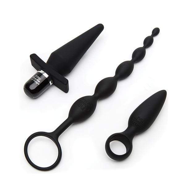 Fifty Shades of Grey - Pleasure Overload Take it Slow Gift Set (Black) -  Anal Kit (Vibration) Non Rechargeable  Durio.sg