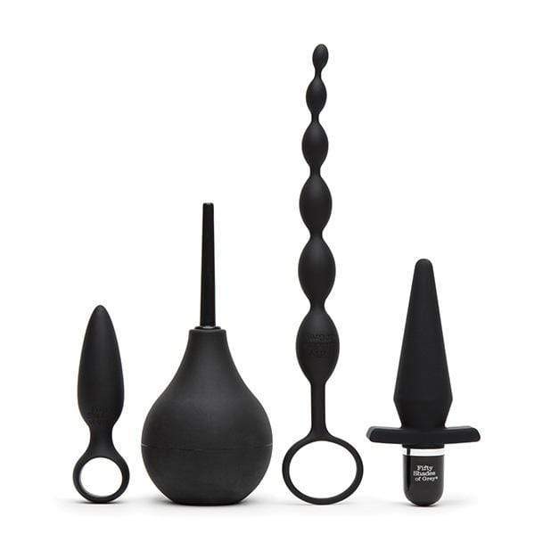 Fifty Shades of Grey - Pleasure Overload Take it Slow Gift Set (Black) -  Anal Kit (Vibration) Non Rechargeable  Durio.sg