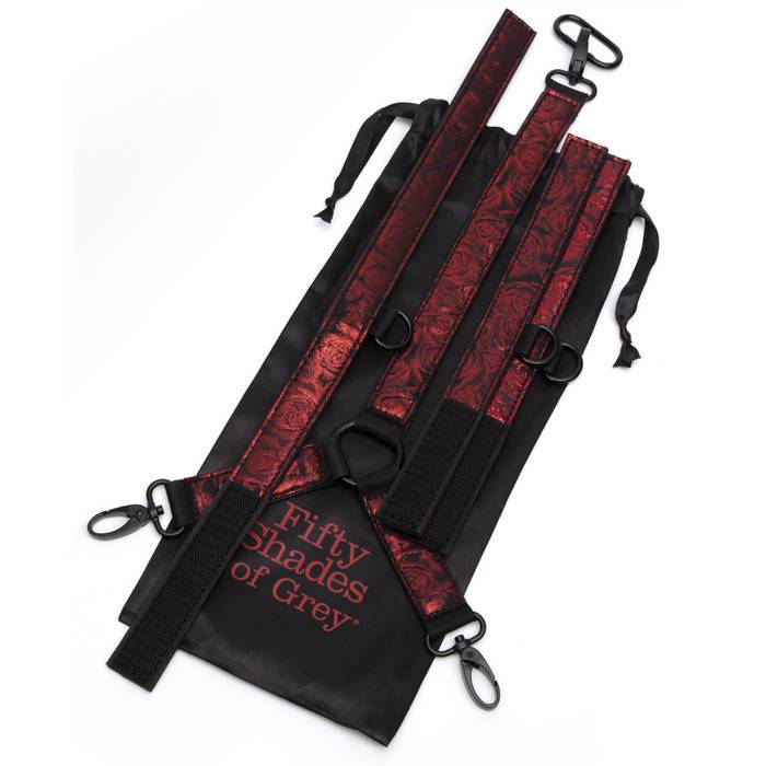 Fifty Shades of Grey - Sweet Anticipation Collar and Wrist Cuffs BDSM (Red) -  Hand/Leg Cuffs  Durio.sg