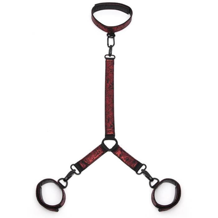 Fifty Shades of Grey - Sweet Anticipation Collar and Wrist Cuffs BDSM (Red) -  Hand/Leg Cuffs  Durio.sg
