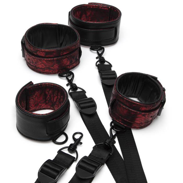 Fifty Shades of Grey - Sweet Anticipation Under Mattress Restraint Set BDSM (Red) -  Bed Restraint  Durio.sg