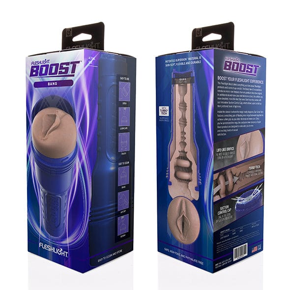 Fleshlight - Boost Bang Masturbator (Beige) -  Masturbator Vagina (Non Vibration)  Durio.sg