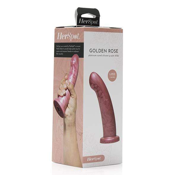 Fleshlight - Her Spot Platinum Cured Silicone G Spot Dildo Large (Golden Rose) -  G Spot Dildo (Non Vibration)  Durio.sg