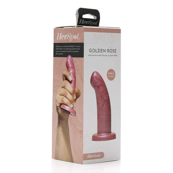 Fleshlight - Her Spot Platinum Cured Silicone G Spot Dildo Small (Golden Rose) -  G Spot Dildo (Non Vibration)  Durio.sg