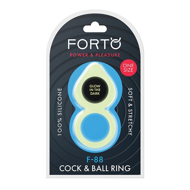 Forto - F 88 Silicone Double Cock and Ball Ring Glow in the Dark (Yellow) -  Silicone Cock Ring (Non Vibration)  Durio.sg