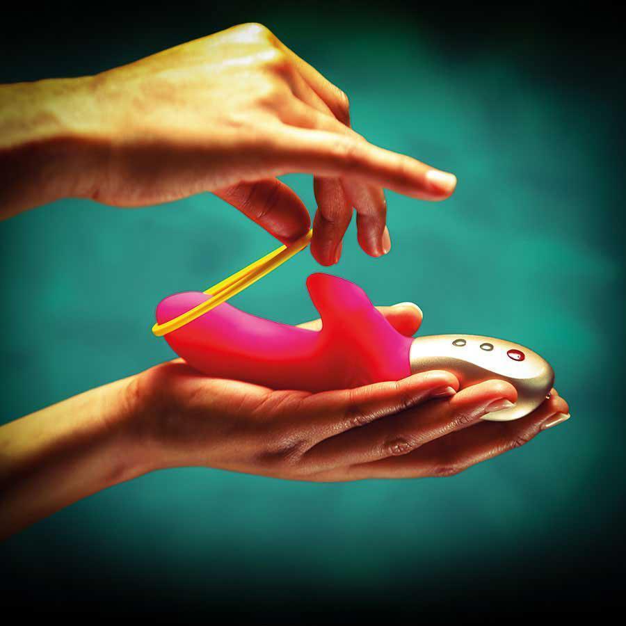 Fun Factory - Amorino DeluxeVibe Rabbit Vibrator (Pink) -  Rabbit Dildo (Vibration) Rechargeable  Durio.sg