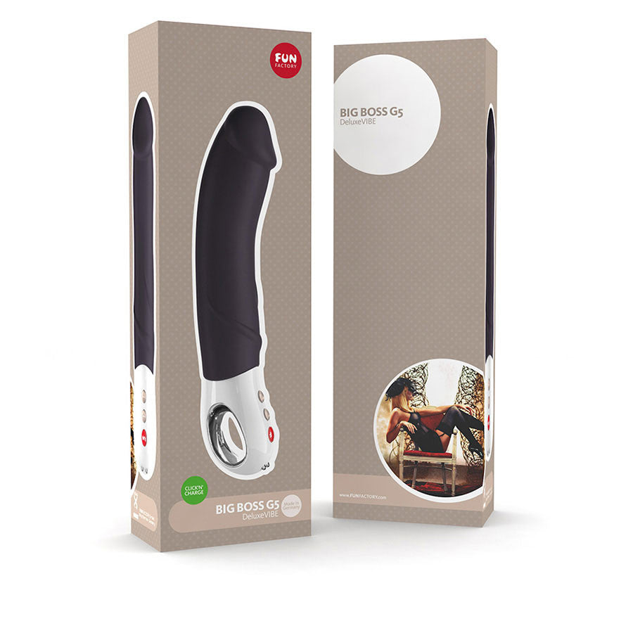 Fun Factory - Big Boss G5 Rechargeable Vibrator (Black White) -  G Spot Dildo (Vibration) Rechargeable  Durio.sg