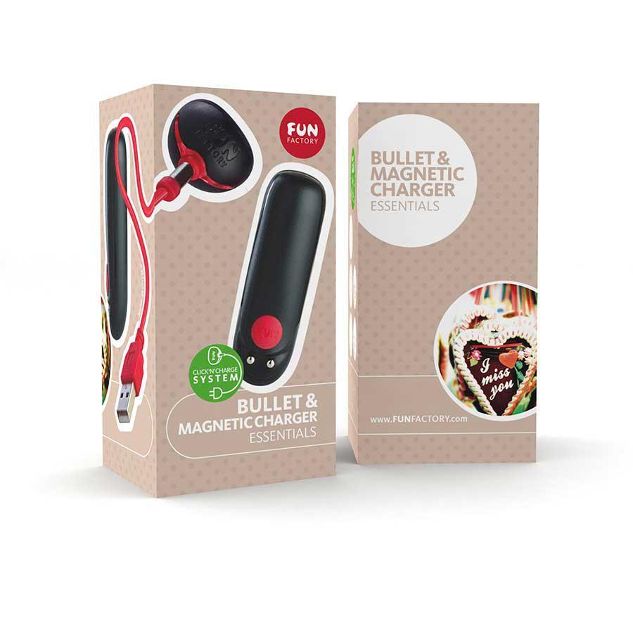 Fun Factory - Bullet & Magnetic Charger Essentials (Black) -  Bullet (Vibration) Rechargeable  Durio.sg