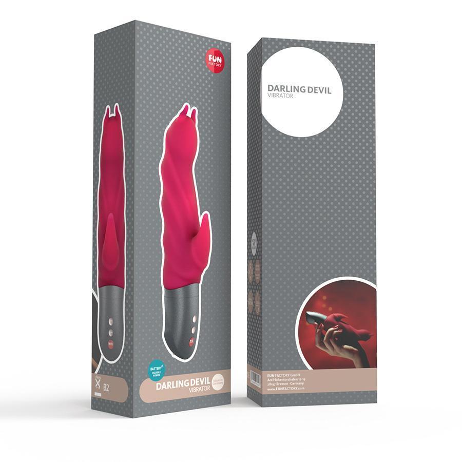 Fun Factory - Darling Devil Rabbit Vibrator (Raspberry) -  Rabbit Dildo (Vibration) Rechargeable  Durio.sg
