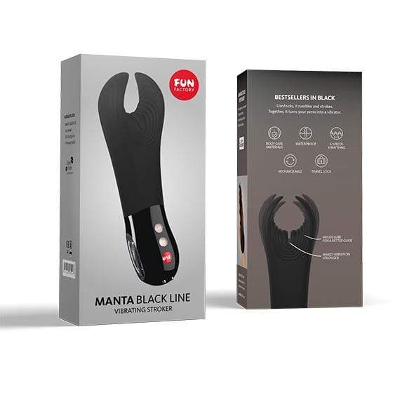 Fun Factory - Manta Vibrating Stroker Masturbator (Black) -  Masturbator Soft Stroker (Vibration) Rechargeable  Durio.sg