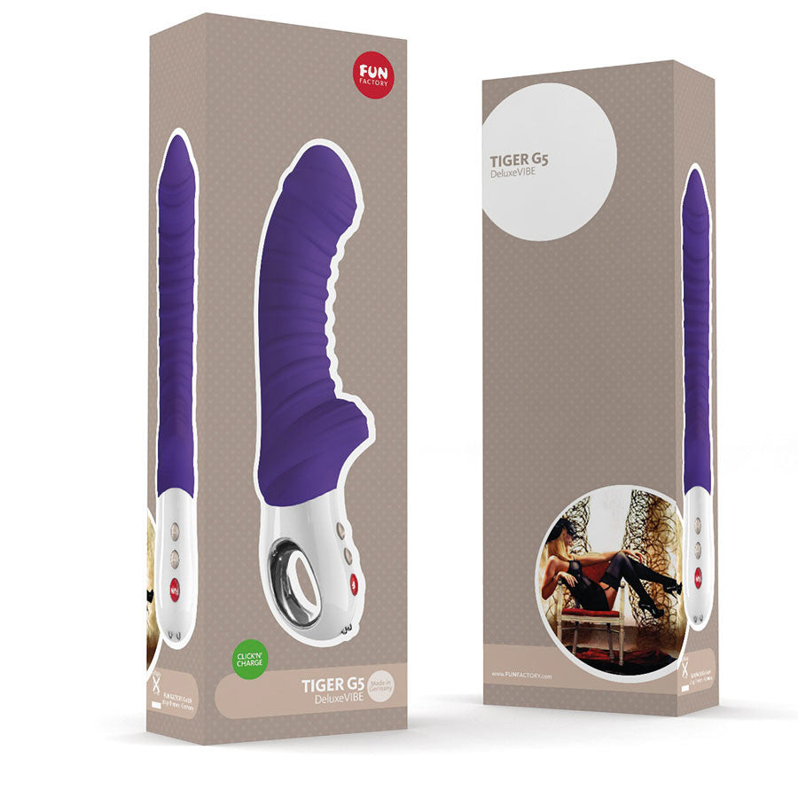 Fun Factory - Tiger G5 Rabbit Vibrator (Violet) -  G Spot Dildo (Vibration) Rechargeable  Durio.sg