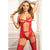 G World Intimates - Open Cups Web Cage Garter Teddy and Stockings O/S (Red) -  Teddy  Durio.sg