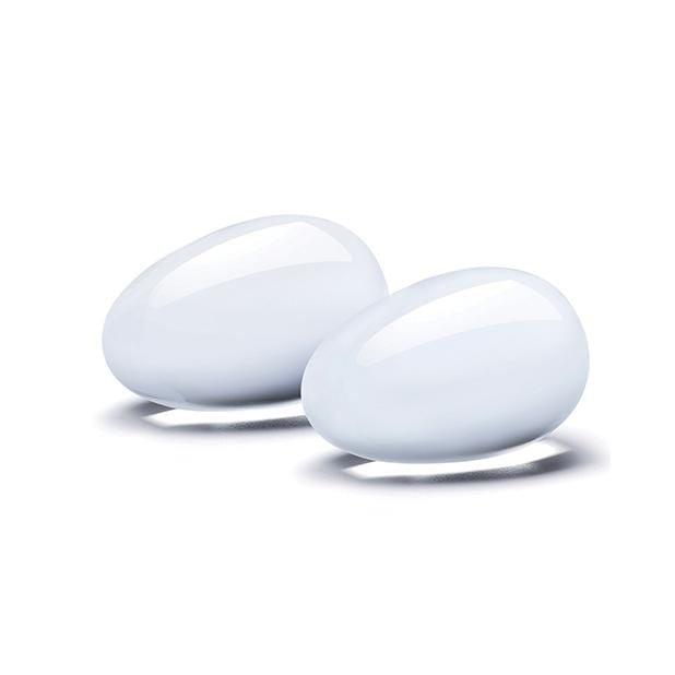 Glas - 2 pc Glass Yoni Eggs Kegel Set (Clear) -  Kegel Balls (Glass)  Durio.sg