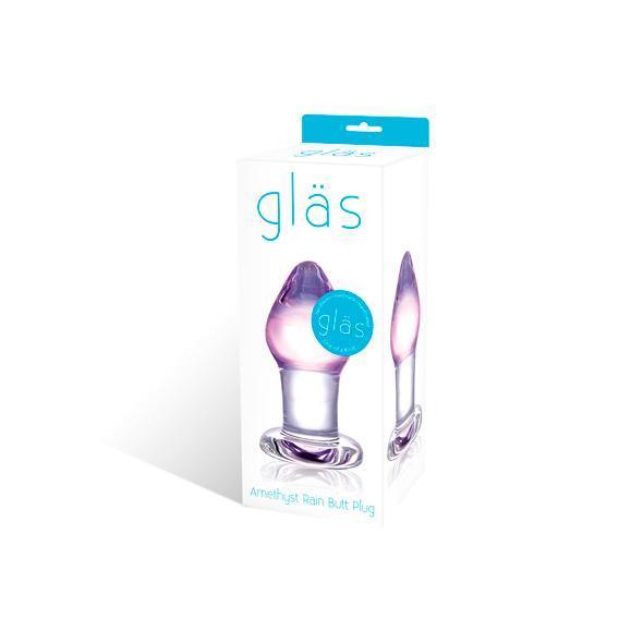 Glas - Amethyst Rain Glass Butt Plug -  Glass Anal Plug (Non Vibration)  Durio.sg